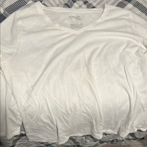 Terra & Sky White Relaxed Long Sleeve Tee